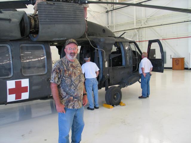 Glenn Green on his way over to see the Medi-Vac Bird