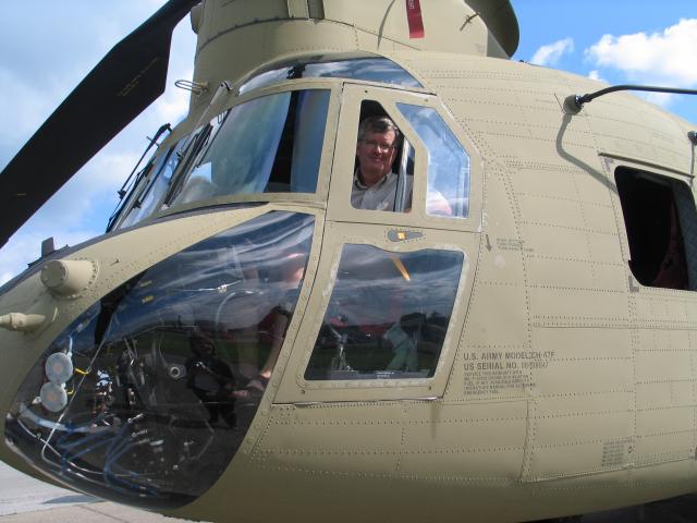 Tom Weides checks out the Pilots Seat