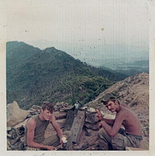 Oct 1970 - On FSB Helen - Me & Duane "Slim" Sickert chowing down.